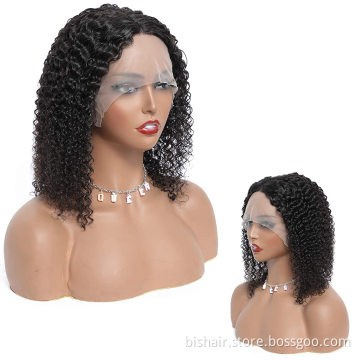 Curly short wave wig 4x4 lace closure Brazilian curly wavy lace front wig real hair curly wave wig suitable for women 180% densi